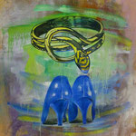 Blue Pumps, 1992, Mischtechnik/LW, 130 x 170 cm