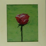Rose , 2007, Hinterglasmalerei auf Industrieglas, 44 x 50 cm, 150,-€