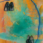 Schuhe, 1992, Mischt./LW, 120 x 160 cm