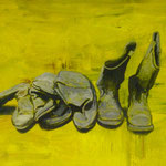 Stiefel, 1993, Öl/LW, 160 x 120 cm