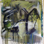 Rolltreppe, Ölpapier, 1988, 54 x 69 cm