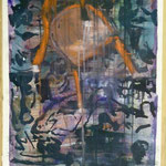 Roter Stuhl, Ölpapier, 1988, 51 x 80 cm