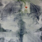 Schirme, 2009, Mischtechnik/LW, 120 x 170 cm,