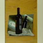 Rotwein auf Zeitung, 2007, Hgl, 56 x 74 cm 500,-€