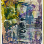 TV-Götzen, Ölpapier, 1988, 68 x 92 cm