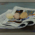 Eier auf Zeitung, 2003, Hgl, 47x38 cm, 250,--€