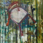 Waldstuhl, Ölpapier, 1988, 60 x 72 cm