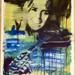 Mandoline, Ölpapier, 1988, 56 x 77 cm