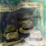 Hüte, Fotoemulsion/LW, 1991, 70 x 100 cm