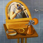 Im Spiegel, 1982, Öl/LW, 80 x 98 cm