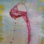 Wasserfall, 2008, Mischtechnik auf LW, 120 x 160 cm ,
