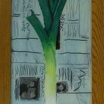 Porree auf Zeitung, 2001, Hgl, 48x64 cm 280,€