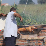Our very own pig roast at Villa Astra