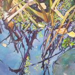 Wasserlinsen, Acryl auf Leinwand, 80x200, 2022
