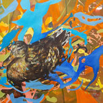 Ente, Acryl auf Leinwand, 80x100 cm, 2019
