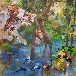 Vorsichtig, Acryl auf Leinwand, 140x160 cm, 2015