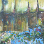 Uferpalisade III, Acryl auf Leinwand, 70x140 cm, 2020