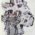 Engelfragment, 110 x 80 cm, Collage/Zeichnung, 9/2020