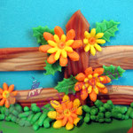 Bauernhof Torte aus Fondant - Blüten