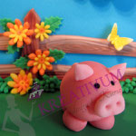 Bauernhof Torte aus Fondant - Schwein