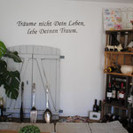 gemütliche Ecke mit meinem "Lebensmotto"