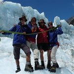 Neuseeland, Franz Josef Gletscher / Salzburg-Fraktion und kanadischer Bergführer