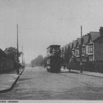 The first tram terminus on the Warwick Road near Broad Road, c. 1913
