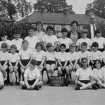 District Sports, 1967. Susan Huband is the third from the left in the first seated row, as we look