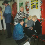 Carl Chinn with Elsie, Joan Davis, Mabel Davies and Millie Coombs at the farewell party in 1995