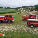 Camions Citernes Feux de forêts Moyen de 2000 litres (CCFM) du CS Ham et CS Rosières et Véhicule Léger Hors Route du CS Nesle