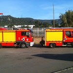 Fourgon de Secours Routier (FSR) et Fourgon Pompe Tonne Léger (FPTL) du CSP Ajaccio