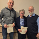 Ehrung 25 Jahre Mitgleidschaft Gerda Meyer und Achim Rose
