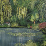 My impression of Monet's garden in oils - 40 cm x 30 cm - SOLD