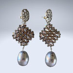 Laura Giampieri-Deutsch, Ohrringe, Swarovski-Kristalle, Miyuki Perlen, Maiorca tropfen, l 8 cm