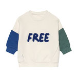 Kinder Pullover Bio Baumwolle Little Gang Free Weiss LÄSSIG