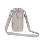 Nachhaltige Palopa Outdoor-Gassi-Tasche Boudi in Taupe aus recyceltem Material – 2-in-1 Design für Trinkflasche und Leckerlis mit praktischem Karabiner
