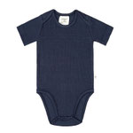 Baby-Body Blau mit Arm gerippt - LÄSSIG