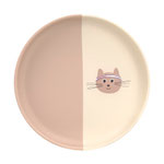 Silikon-Teller Rosa Tiny Team Katze von LÄSSIG