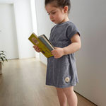 Frottee Kleid Kinder Anthrazit Cozy Terry Wear Linie LÄSSIG