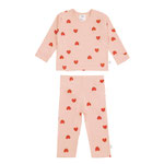 Kinder Pyjama lang Bio Baumwolle Herzen rosa LÄSSIG