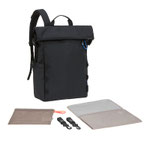 Wickelrucksack Outdoor Rolltop Schwarz mit Wickelzubehör LÄSSIG