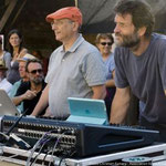 Francis Rotstein et Philippe, l'ingénieur du son de FLM. - Festival "Folie les Mots" - 24 juillet 2018