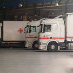 in der Fahrzeughalle des Logistizentrums