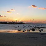Vor ca. einer Woche, Sonnenuntergang am Strand La Caleta