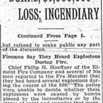 Brooklyn Daily Eagle - Belmont Track Burns: $1,000,000 Loss: Incendiary - April 7, 1917