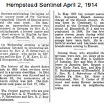 Hempstead Sentinel - St. Paul's Church Corner Stone Celebration - April, 2, 1914