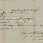 Interests for 6 months on mortgage - Albert Schmitt - Fosters Meadow - July 1, 1902