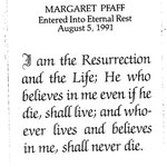 Pfaff, Margaret - 1991