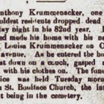 Hempstead Sentinel Anthony - Krummacker Died  - Jan. 1906