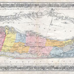 1857 Travellers Map of Long Island, Published by J.H. Colton & Co.